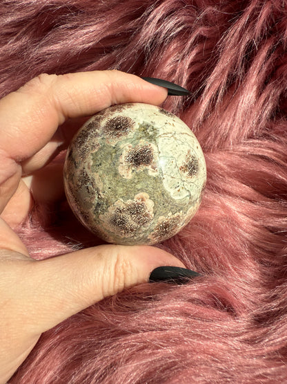 Stunning High Quality Russian Flower Agate Sphere