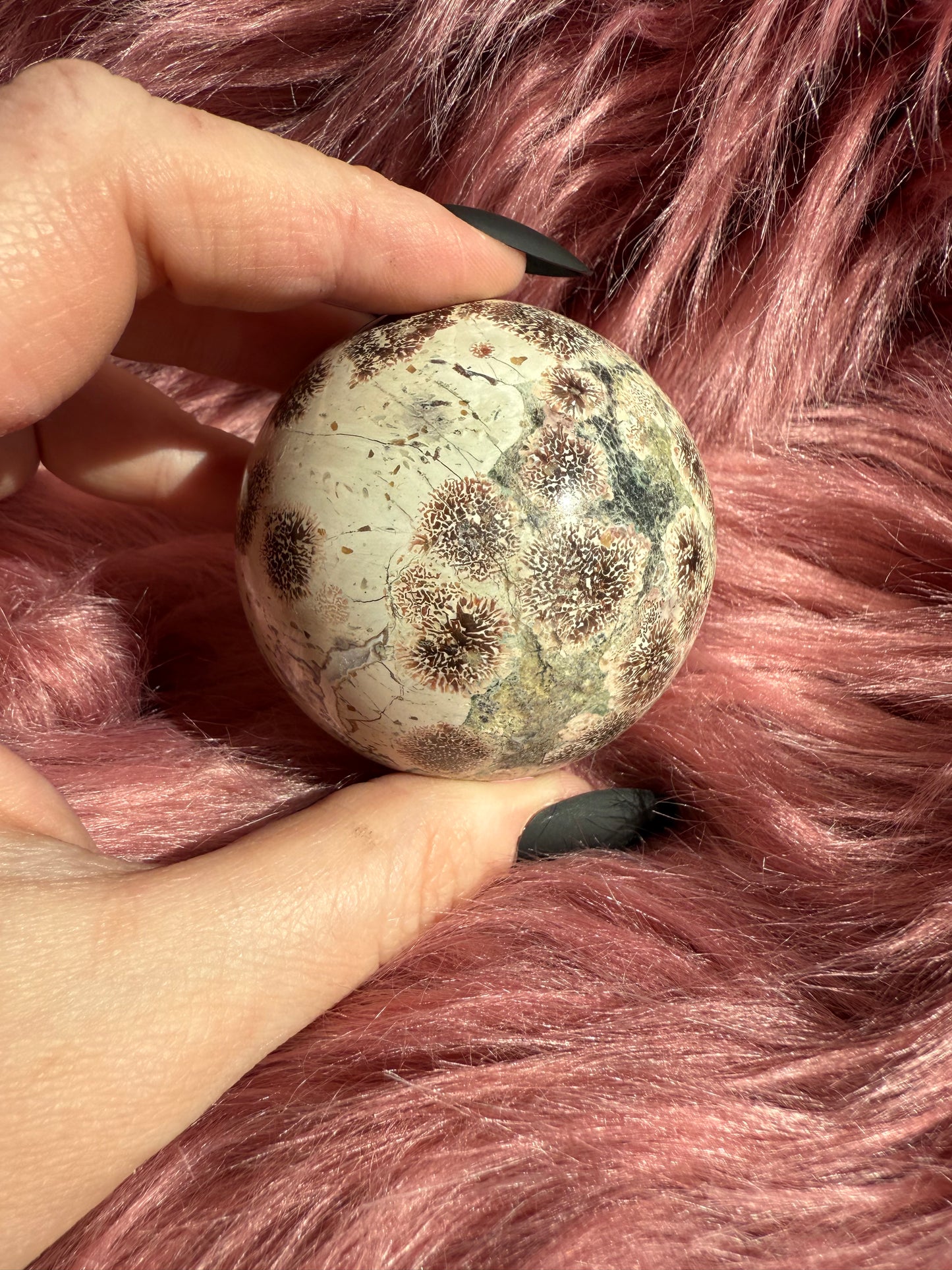 Stunning High Quality Russian Flower Agate Sphere