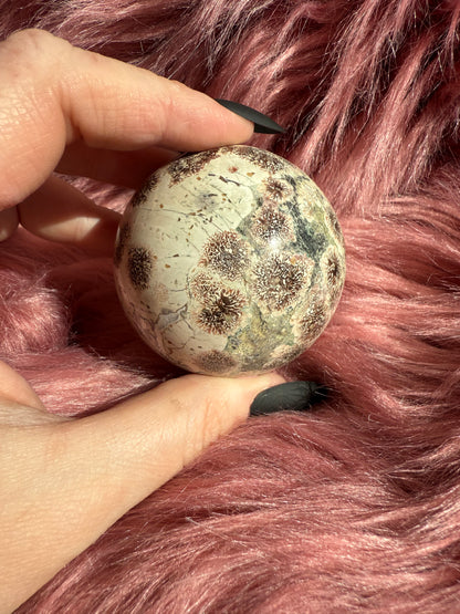 Stunning High Quality Russian Flower Agate Sphere