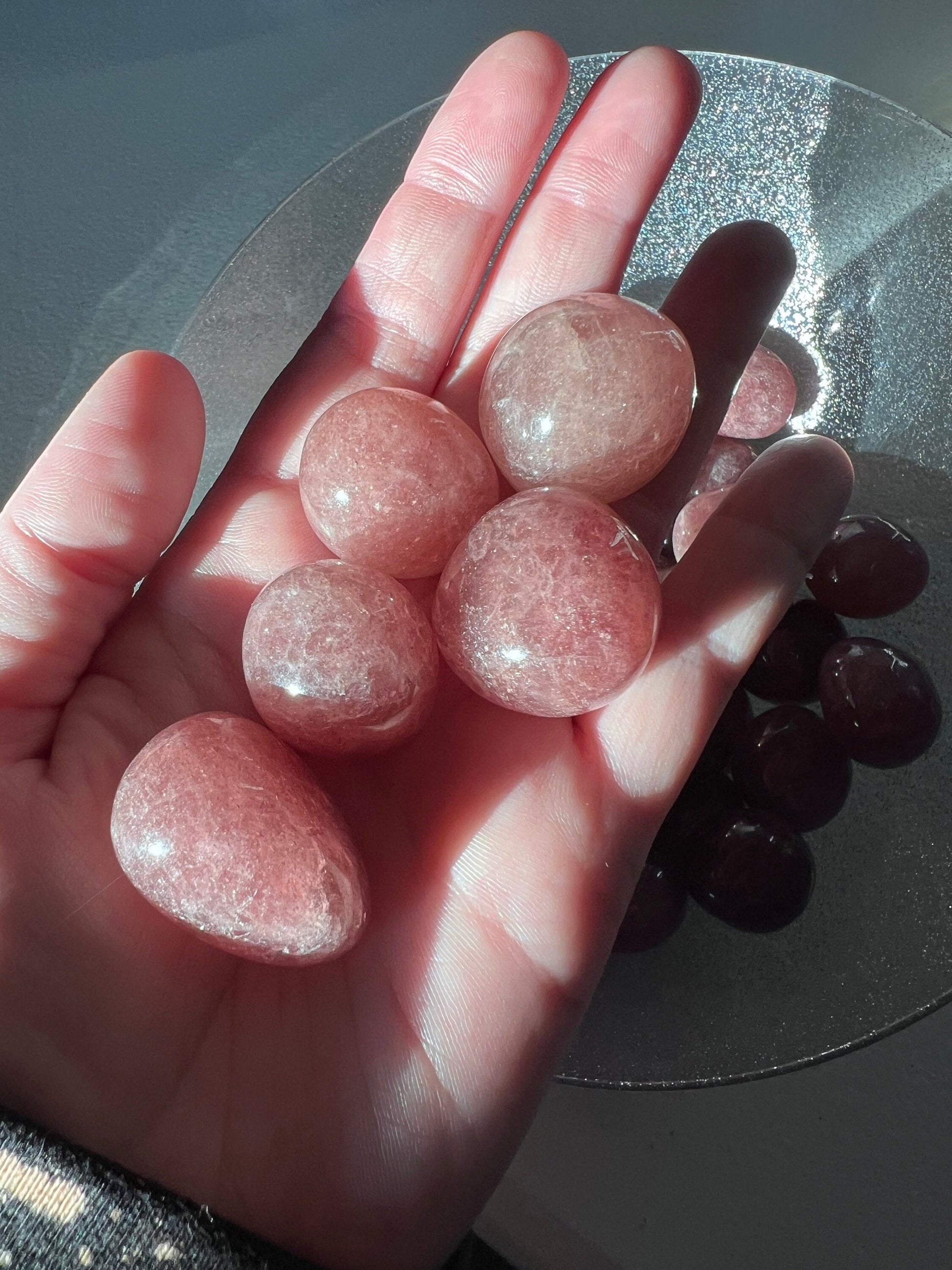 ONE (1) Stunning Juicy Strawberry Quartz Crystal Tumble - Intuitively Picked