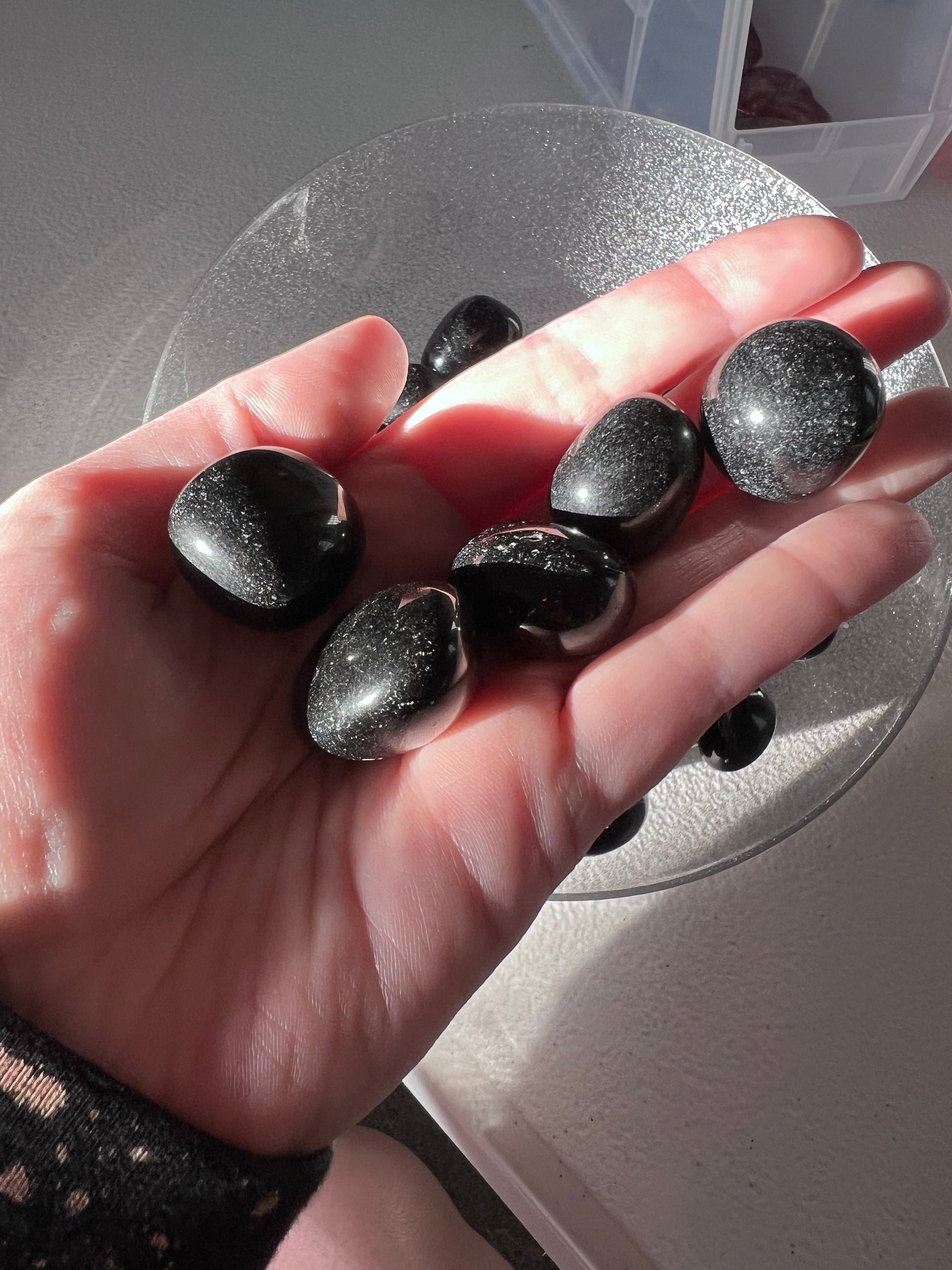 ONE (1) Stunning Black Obsidian Crystal Tumble - Intuitively Picked