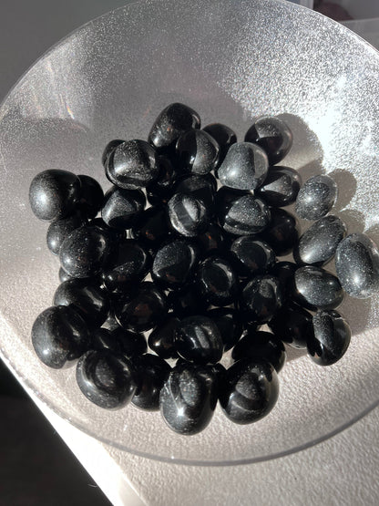 Stunning Black Obsidian Tumble in natural sunlight