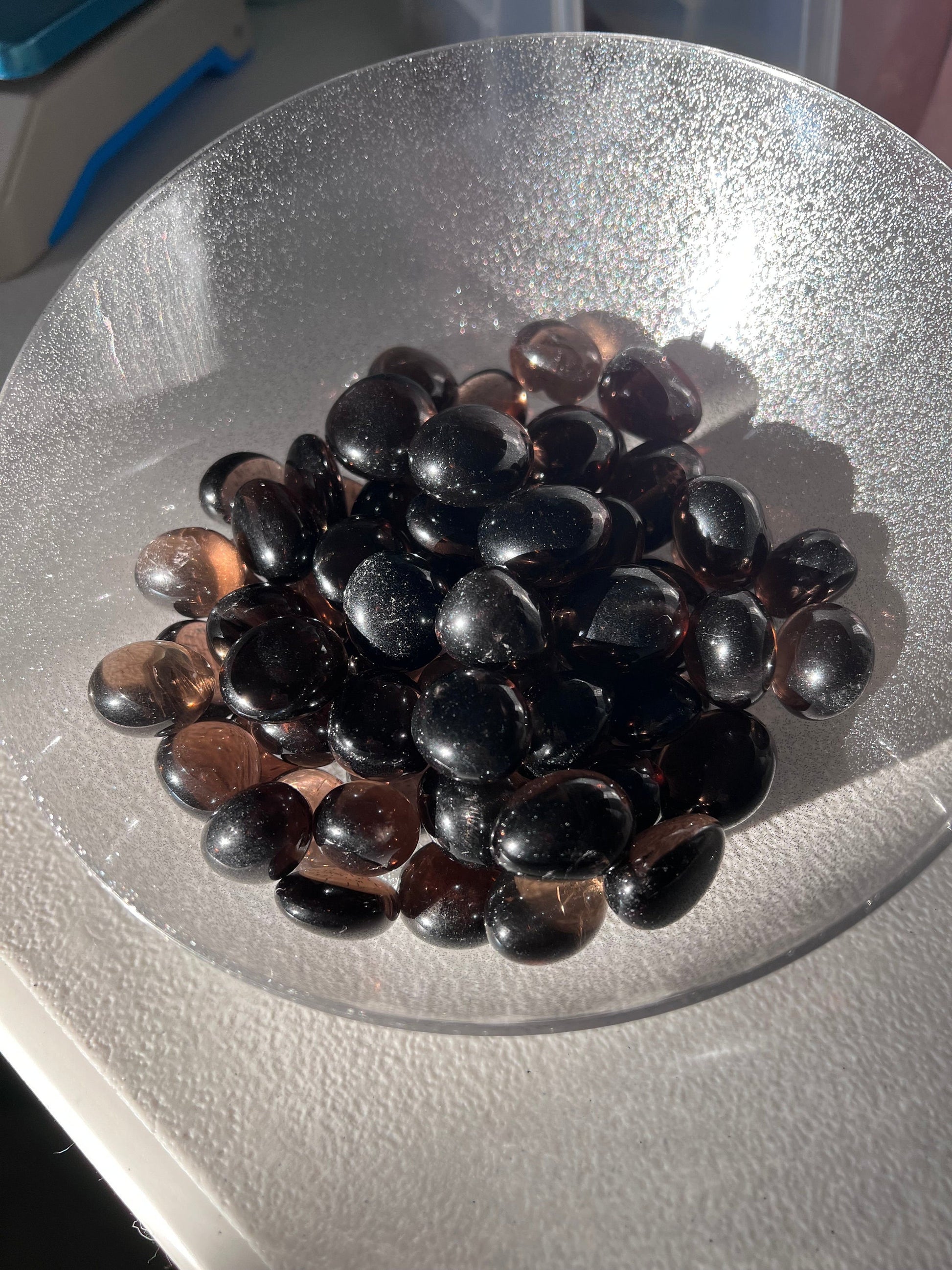 Stunning High Quality Smoky Quartz Tumble in natural sunlight