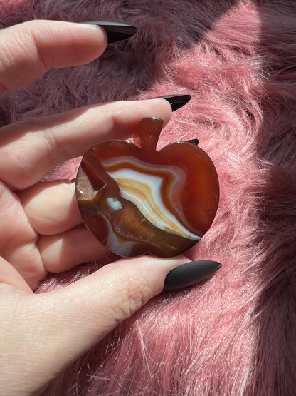 ONE (1) Stunning High Quality Carnelian Apple Carving A