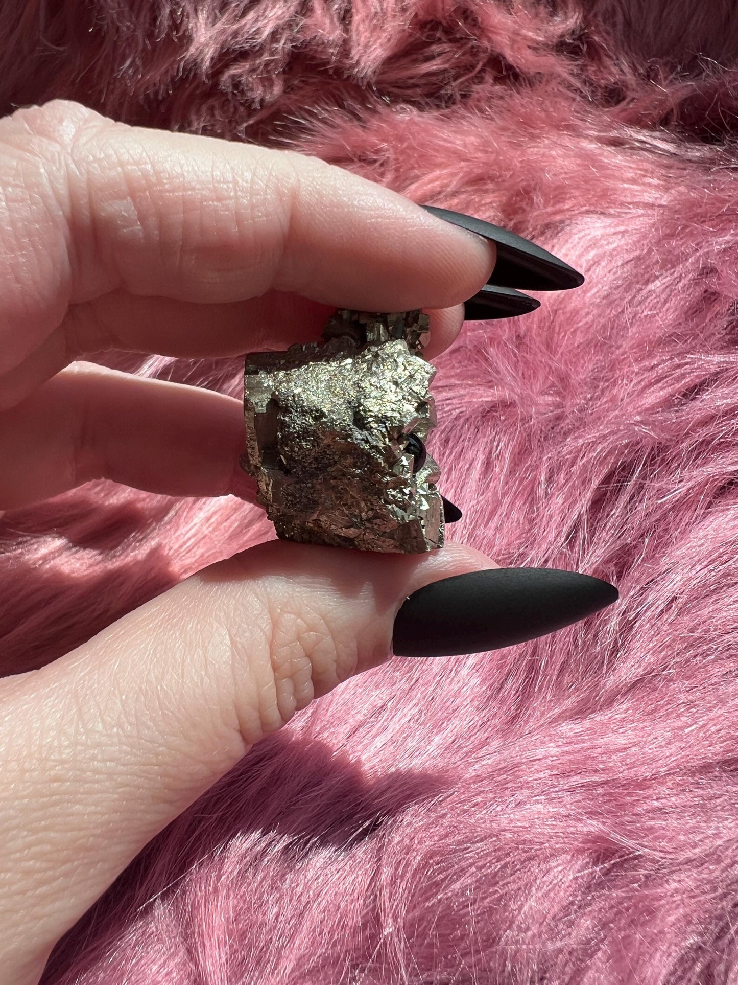 ONE (1) Stunning High Quality Pyrite Pet Rock Carving