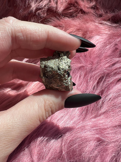 ONE (1) Stunning High Quality Pyrite Pet Rock Carving