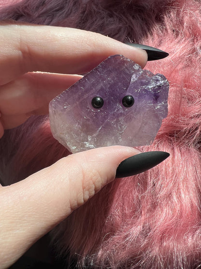 ONE (1) Stunning High Quality Amethyst Pet Rock Carving B