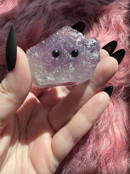 ONE (1) Stunning High Quality Amethyst Pet Rock Carving B