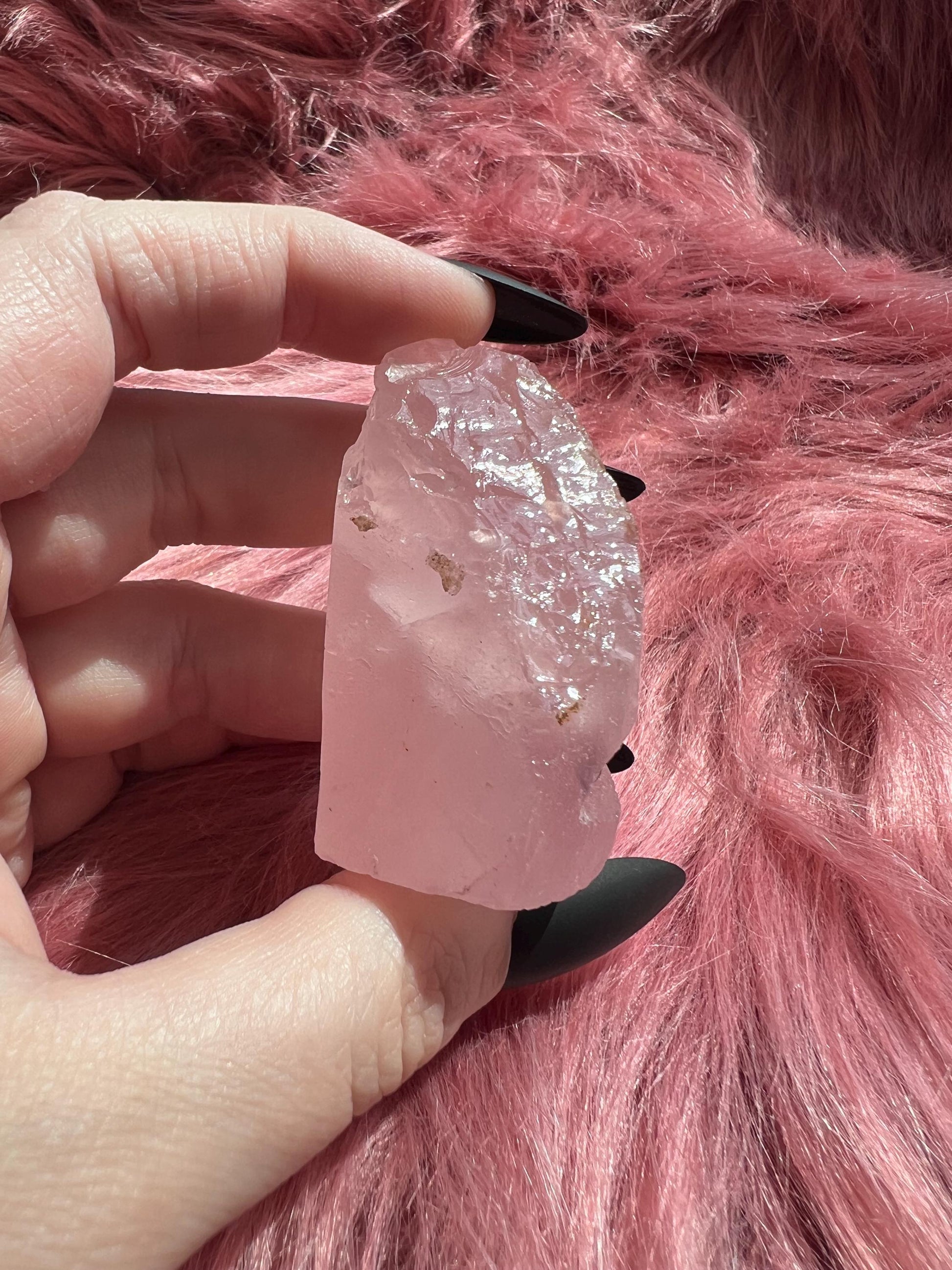 ONE (1) Stunning High Quality Rose Quartz Pet Rock Carving