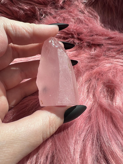 ONE (1) Stunning High Quality Rose Quartz Pet Rock Carving