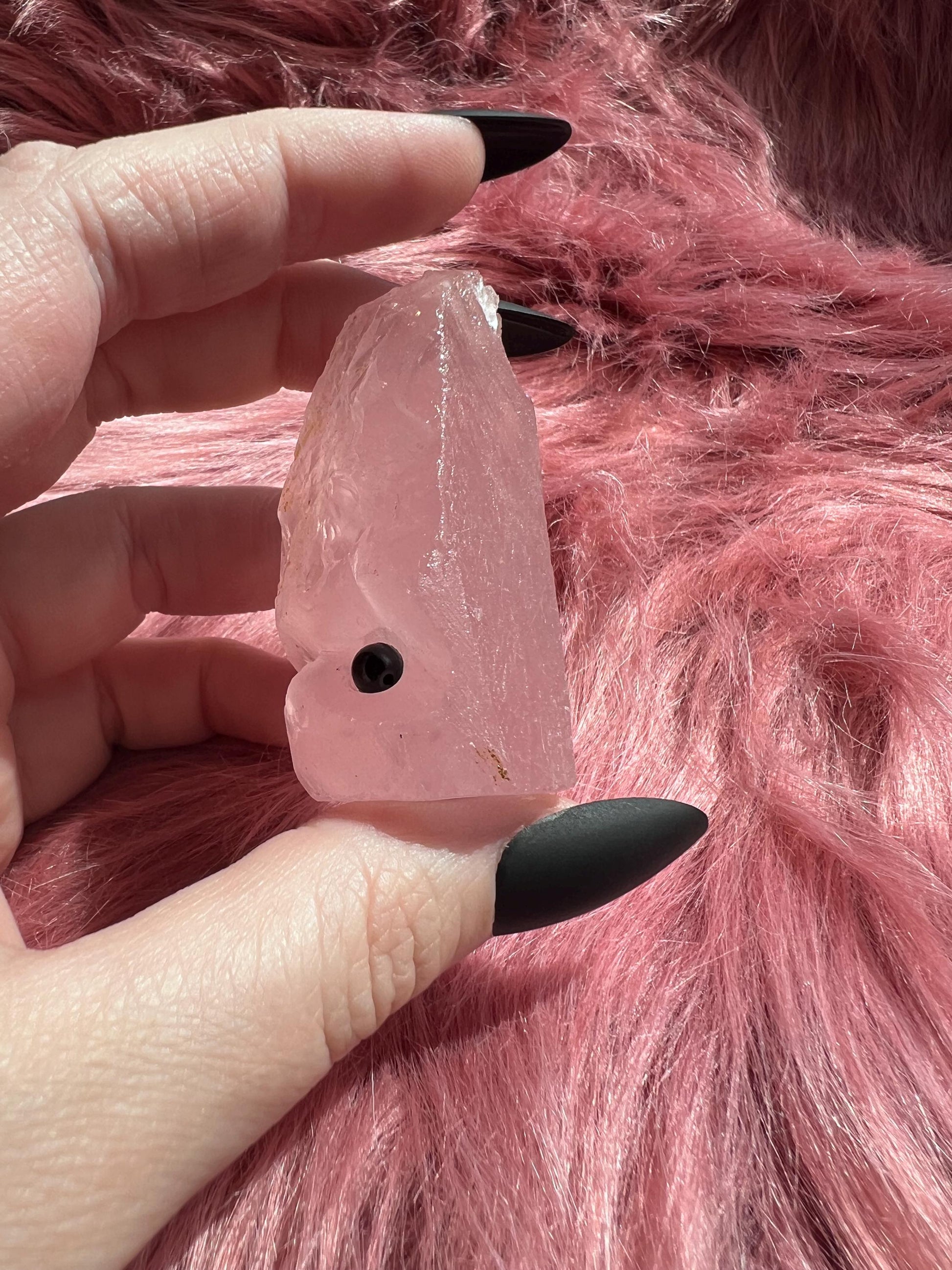 ONE (1) Stunning High Quality Rose Quartz Pet Rock Carving