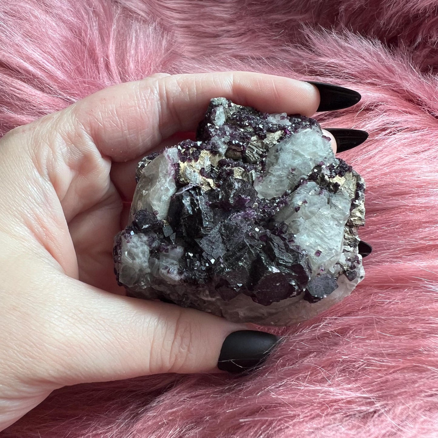 ONE (1) Stunning Fluorite with Hematite and Pyrite Specimen