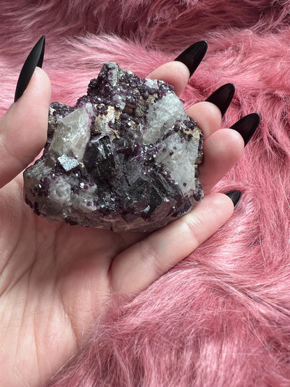 ONE (1) Stunning Fluorite with Hematite and Pyrite Specimen