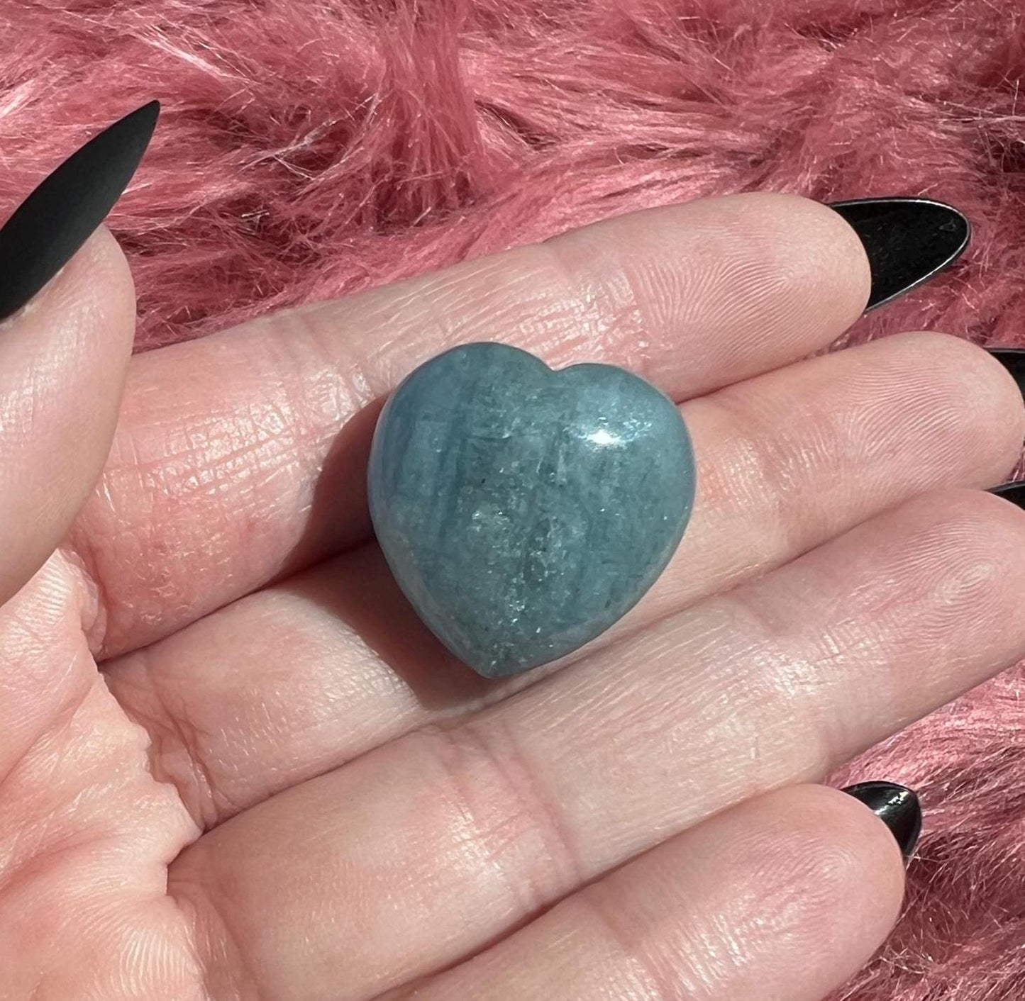 ONE (1) Stunning Flashy Small Aquamarine Heart - Intuitively Selected