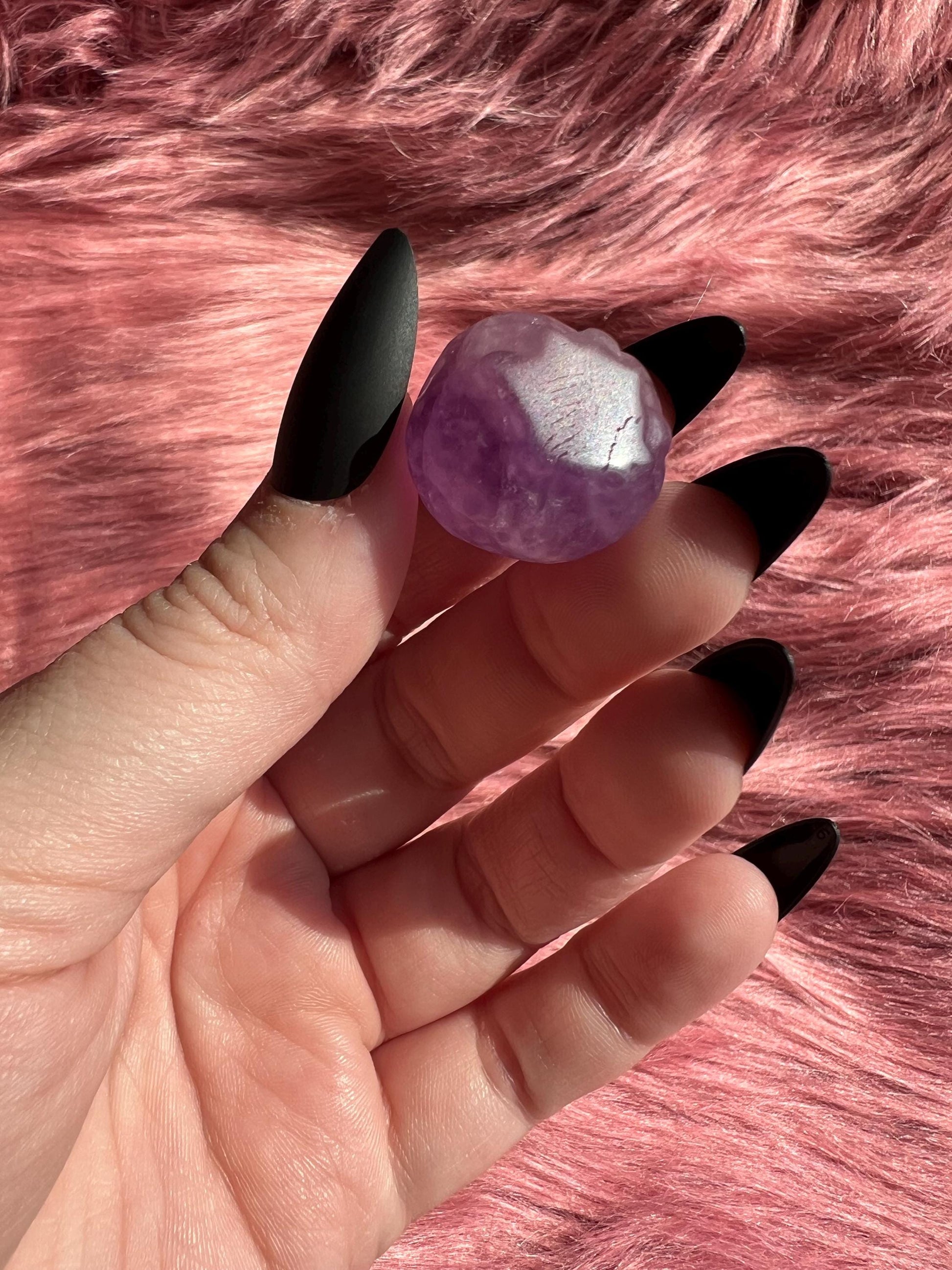 ONE (1) Stunning High Quality Small Fluorite Strawberry Carving