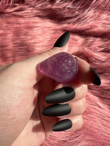 ONE (1) Stunning High Quality Small Fluorite Strawberry Carving