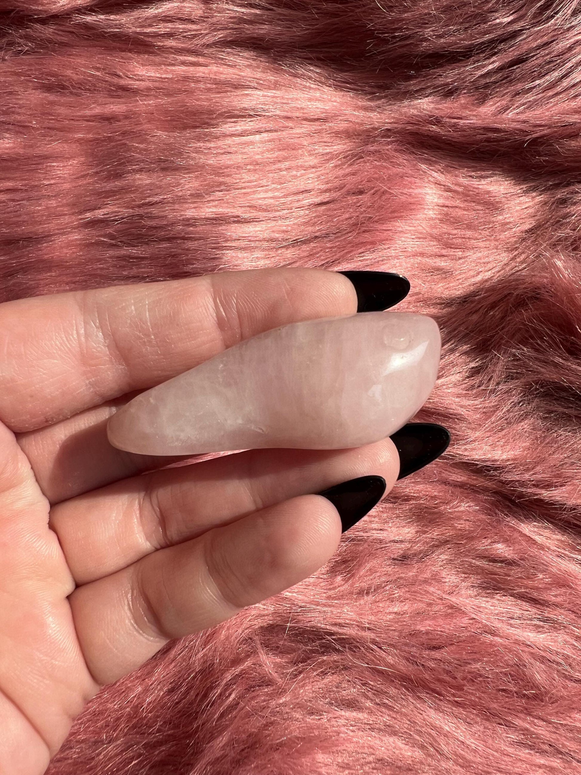 ONE (1) Stunning High Quality Rose Quartz Small Tadpole Carving