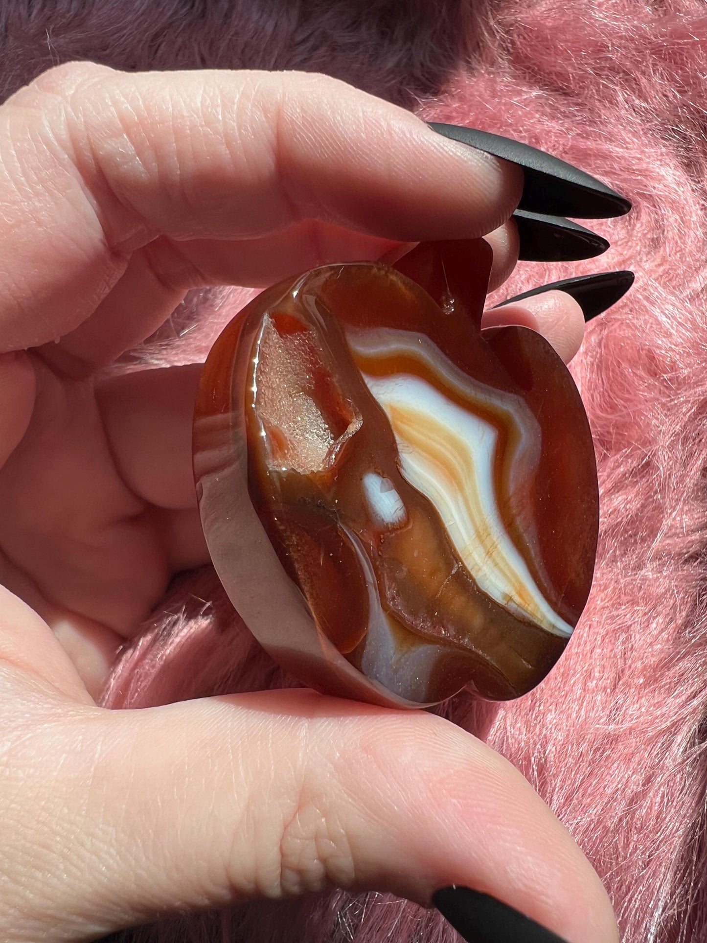 ONE (1) Stunning High Quality Carnelian Apple Carving A