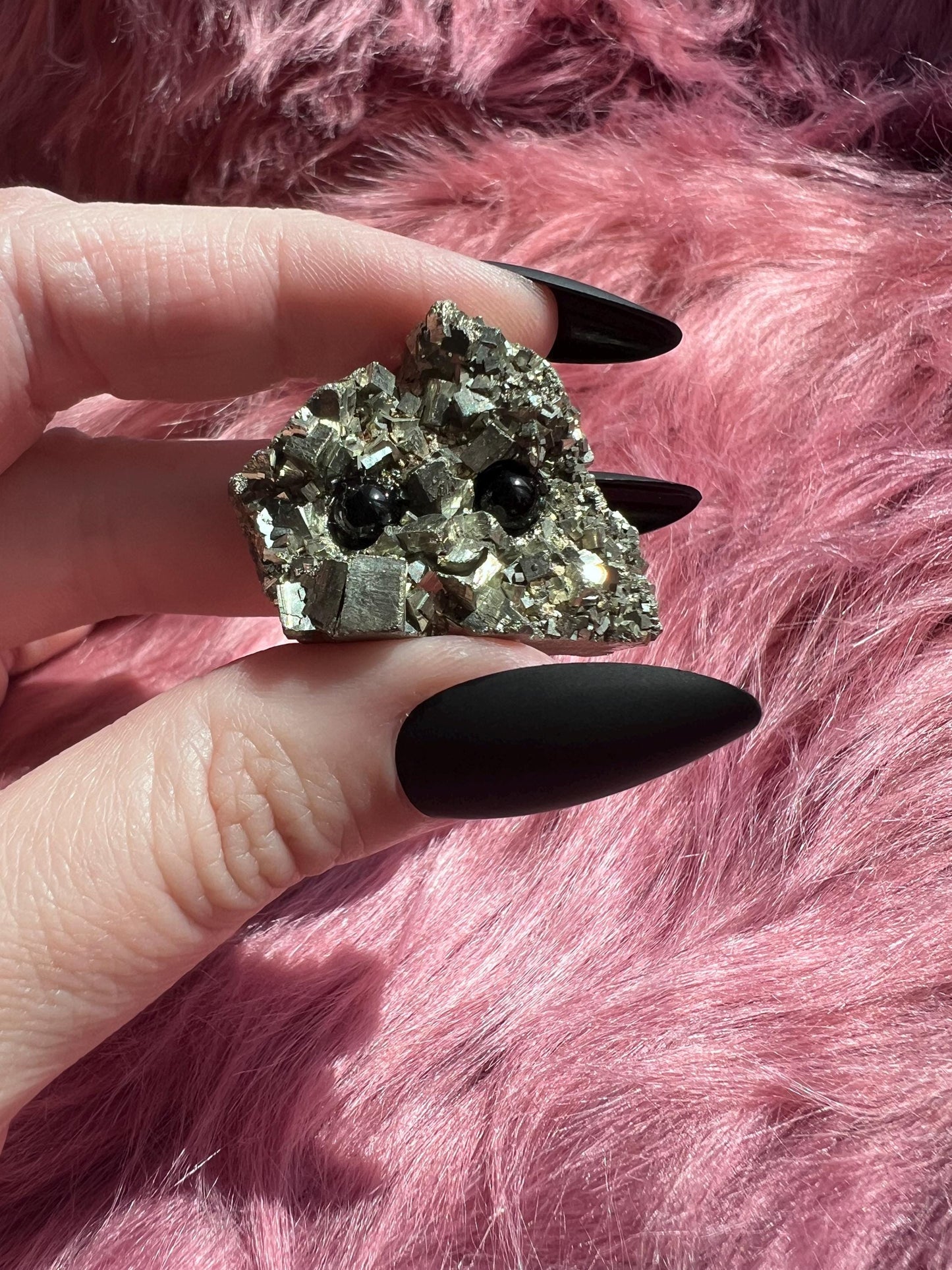 ONE (1) Stunning High Quality Pyrite Pet Rock Carving