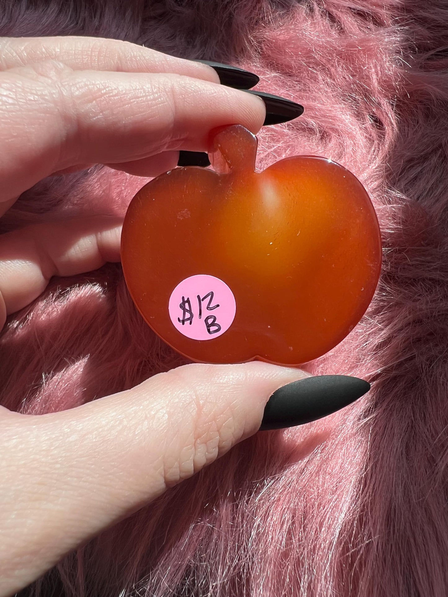 ONE (1) Stunning High Quality Carnelian Apple Carving B