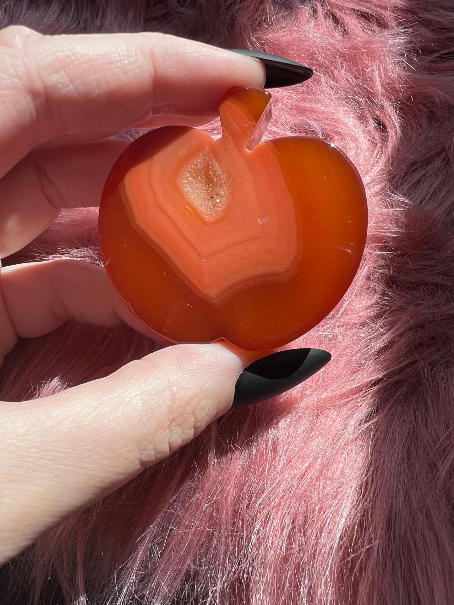 ONE (1) Stunning High Quality Carnelian Apple Carving B