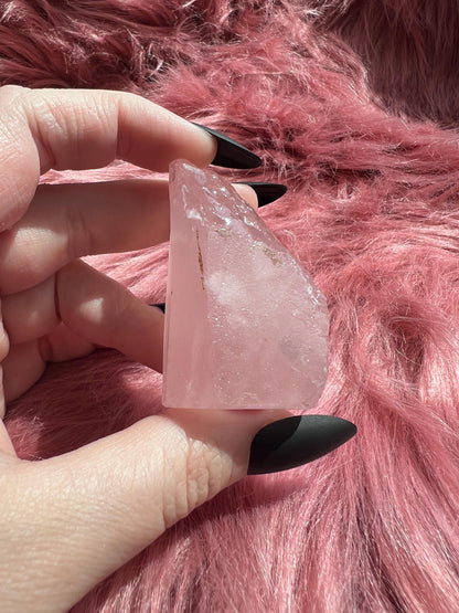 ONE (1) Stunning High Quality Rose Quartz Pet Rock Carving