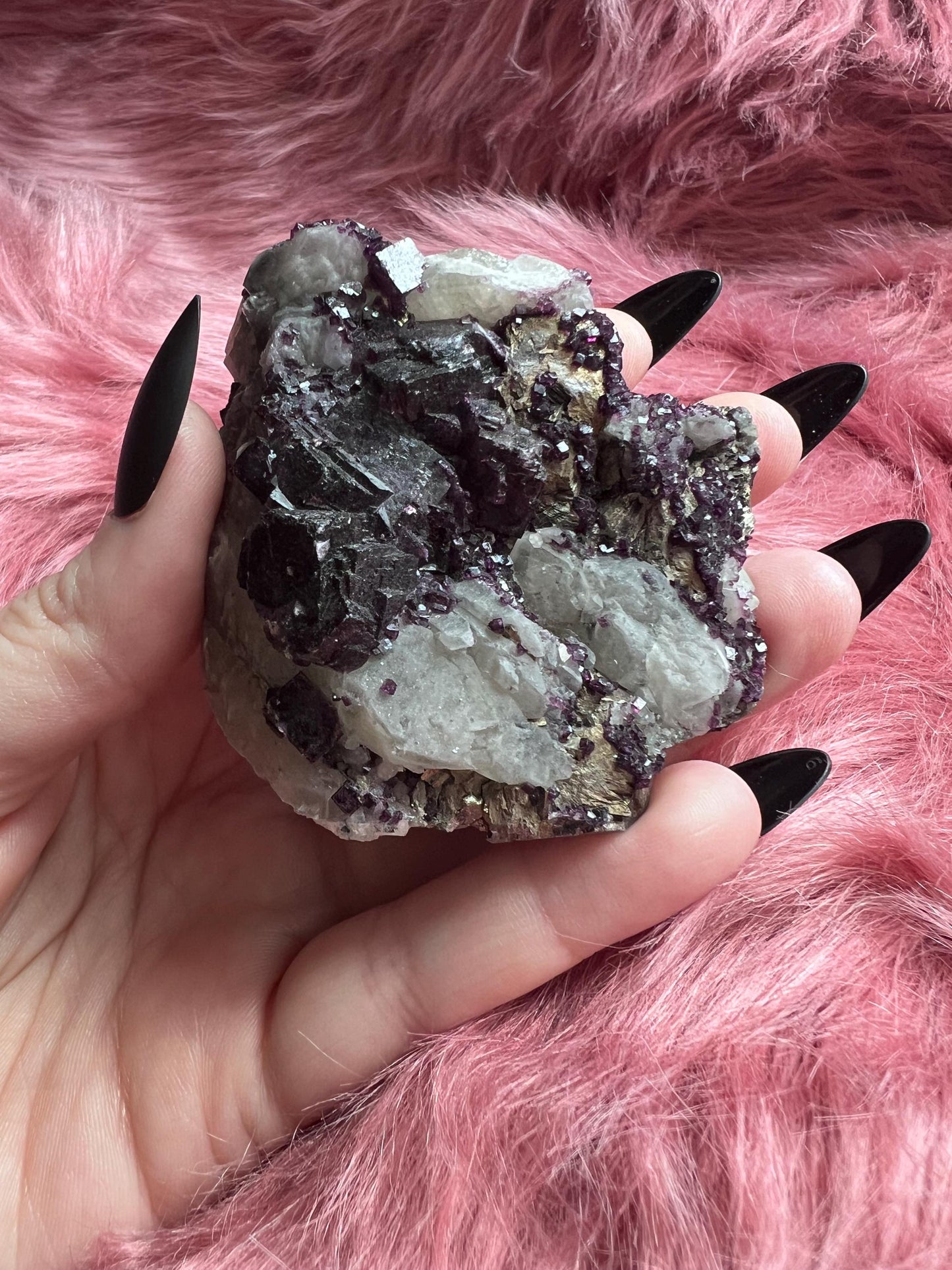 ONE (1) Stunning Fluorite with Hematite and Pyrite Specimen