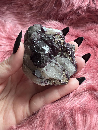 ONE (1) Stunning Fluorite with Hematite and Pyrite Specimen