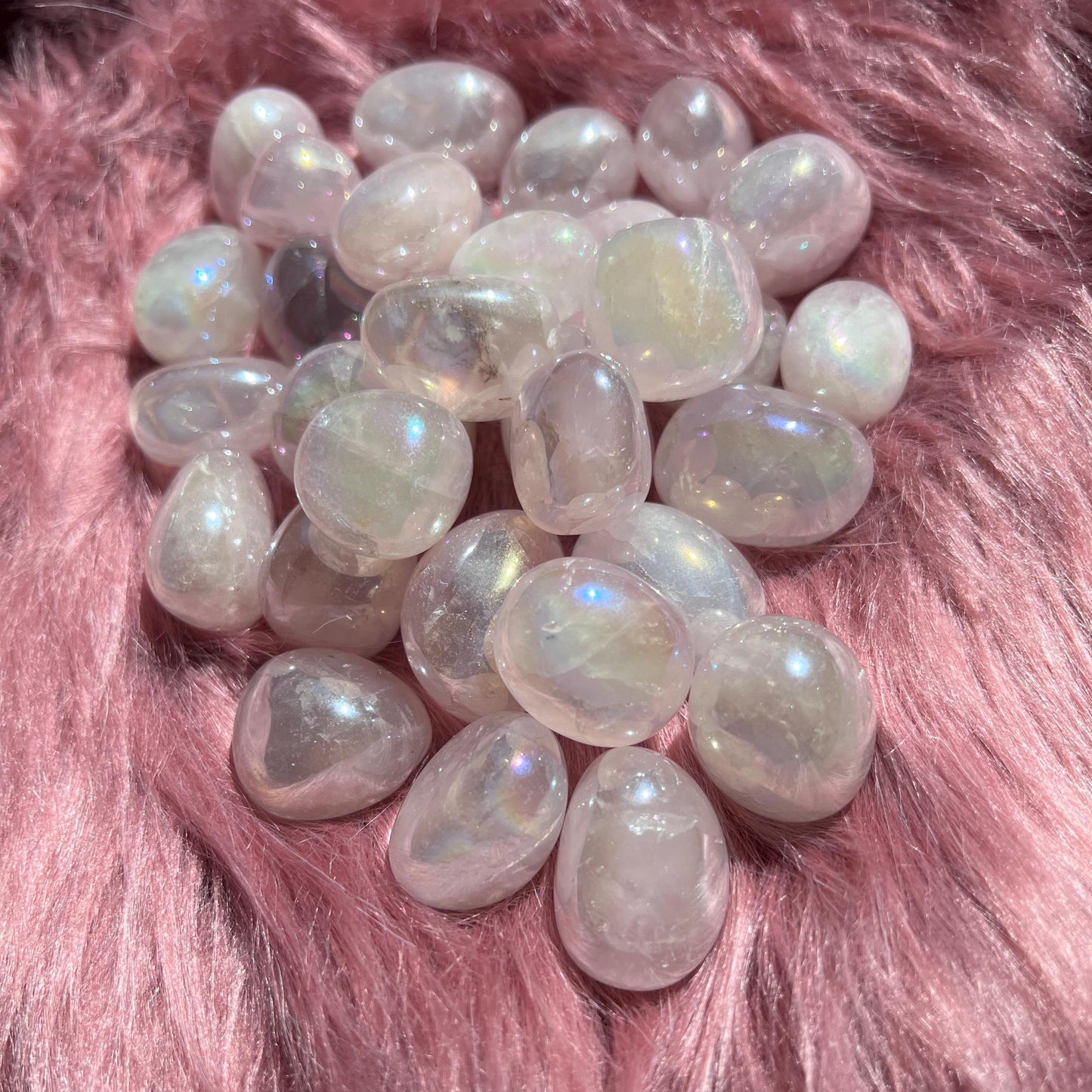 ONE (1) Stunning Aura Rose Quartz Tumble - Intuitively Picked