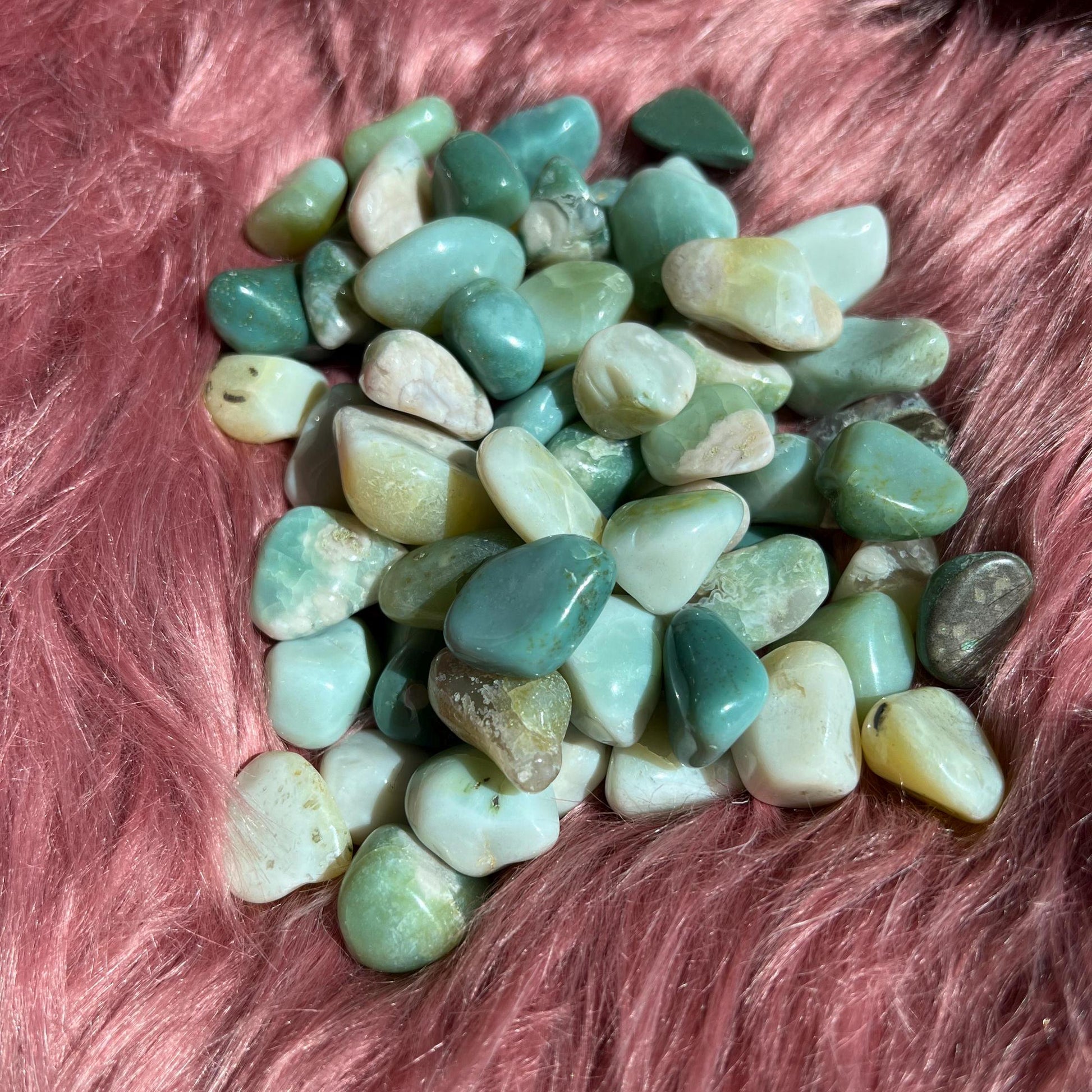 ONE (1) Stunning Green Flower Agate Tumble - Intuitively Picked