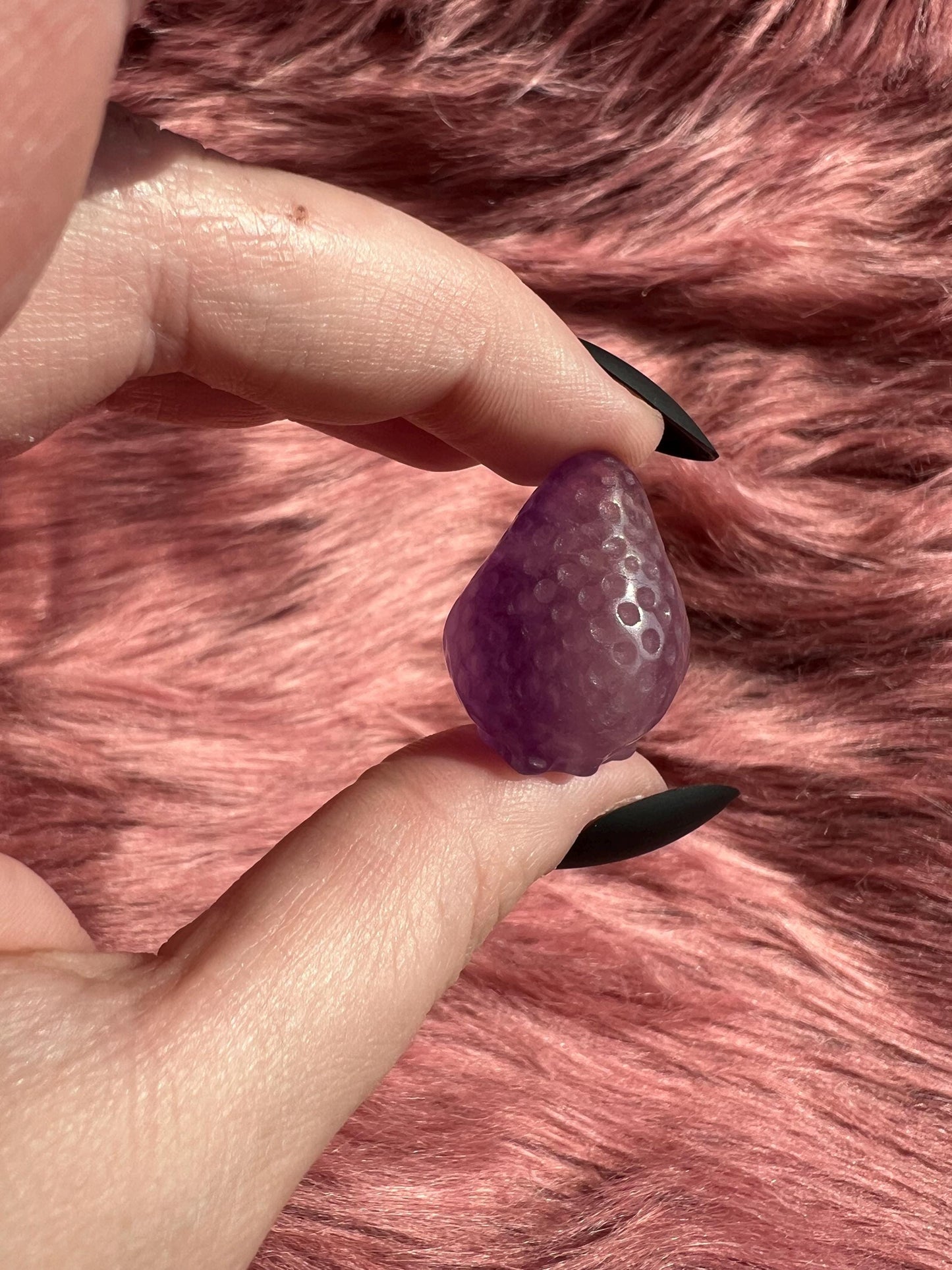 ONE (1) Stunning High Quality Small Fluorite Strawberry Carving