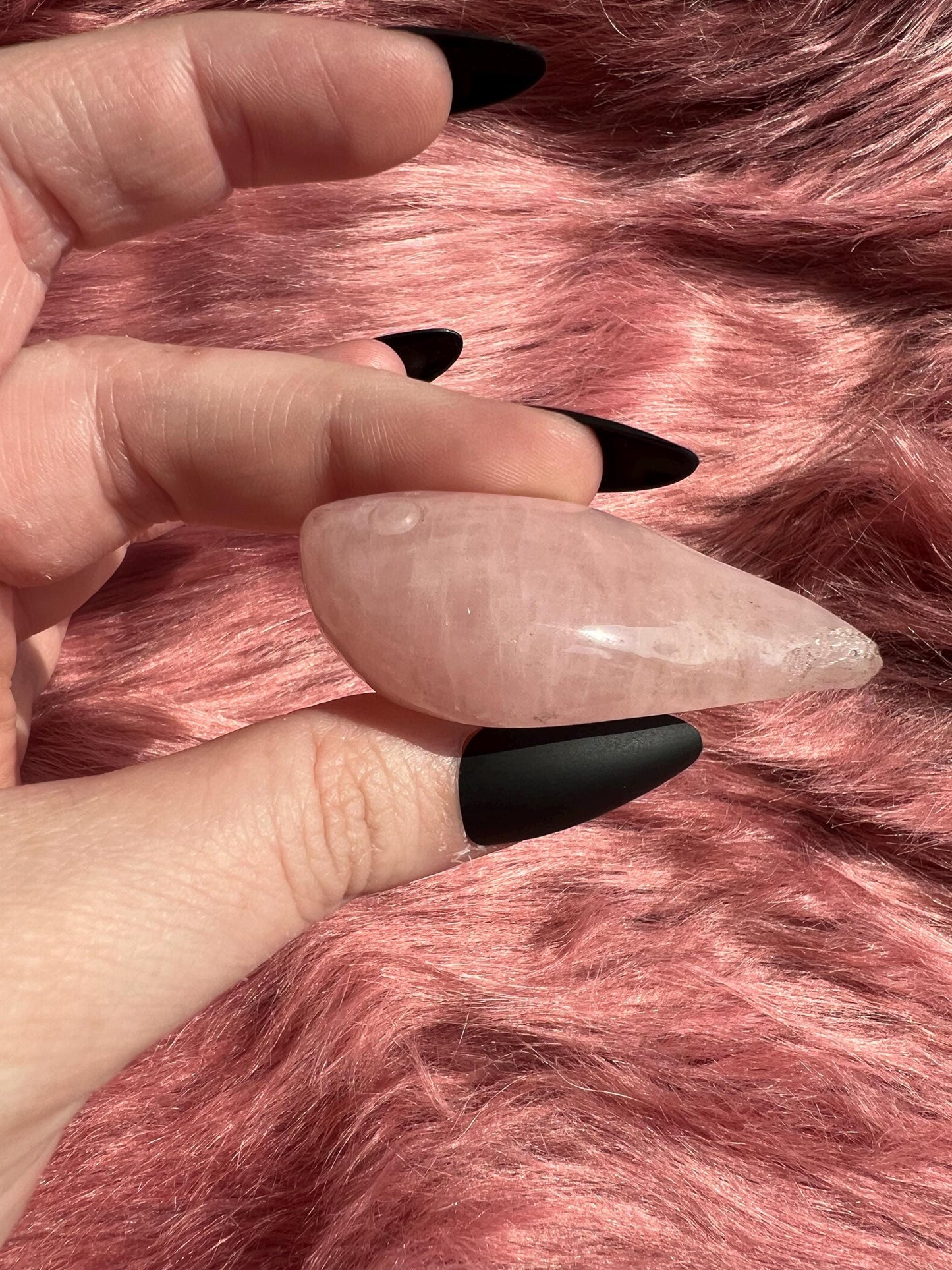 ONE (1) Stunning High Quality Rose Quartz Small Tadpole Carving