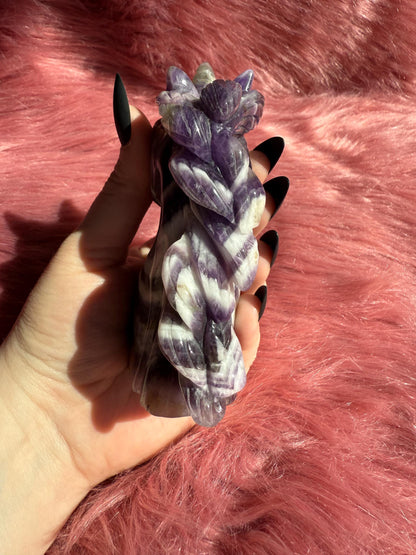ONE (1) Stunning High Quality Dream Amethyst Hand Carved Unicorn