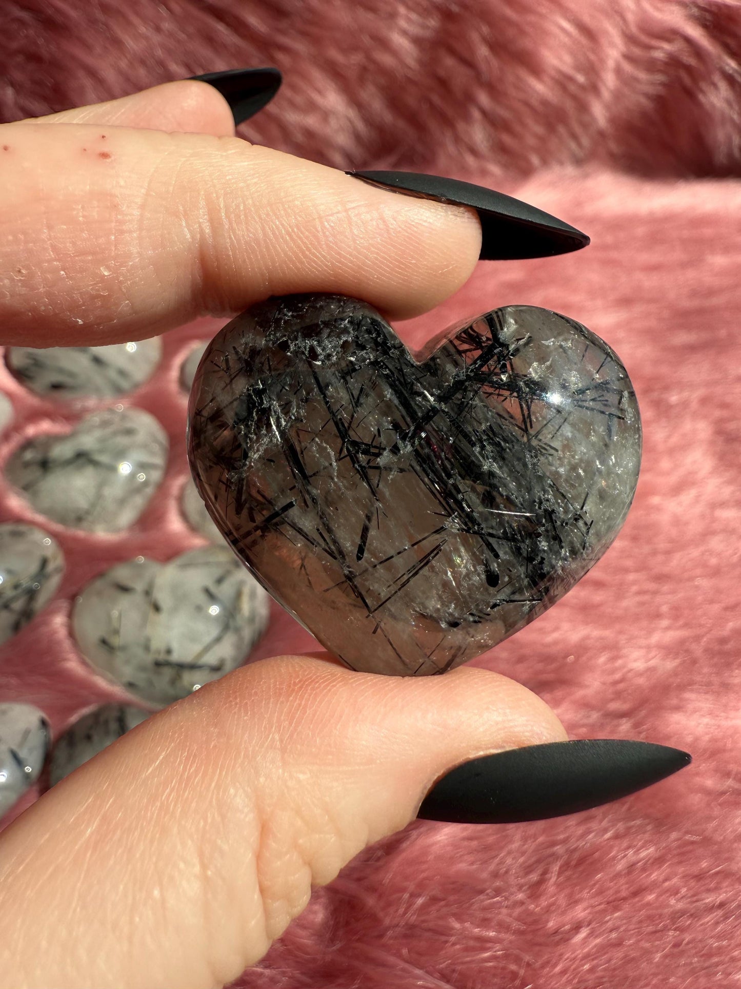 ONE (1) Stunning Medium Tourmaline Quartz Heart - Intuitively Selected