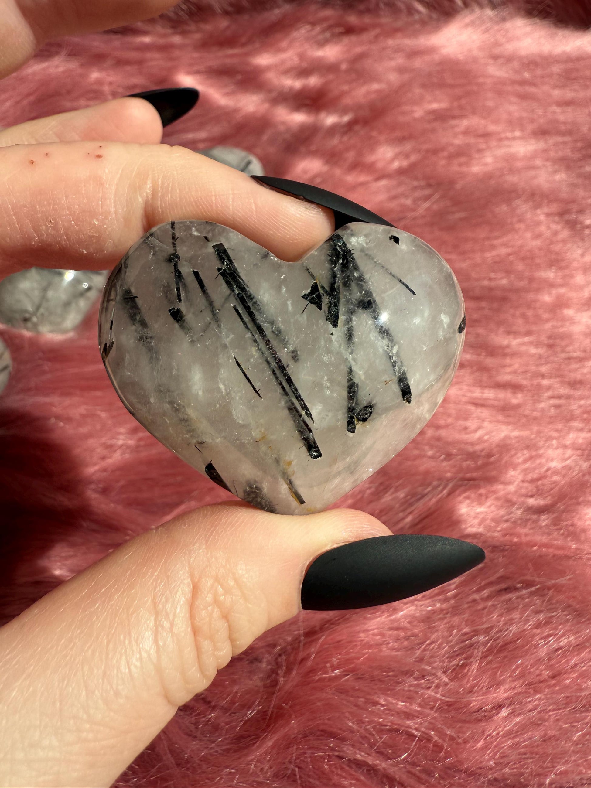 ONE (1) Stunning Medium Tourmaline Quartz Heart - Intuitively Selected