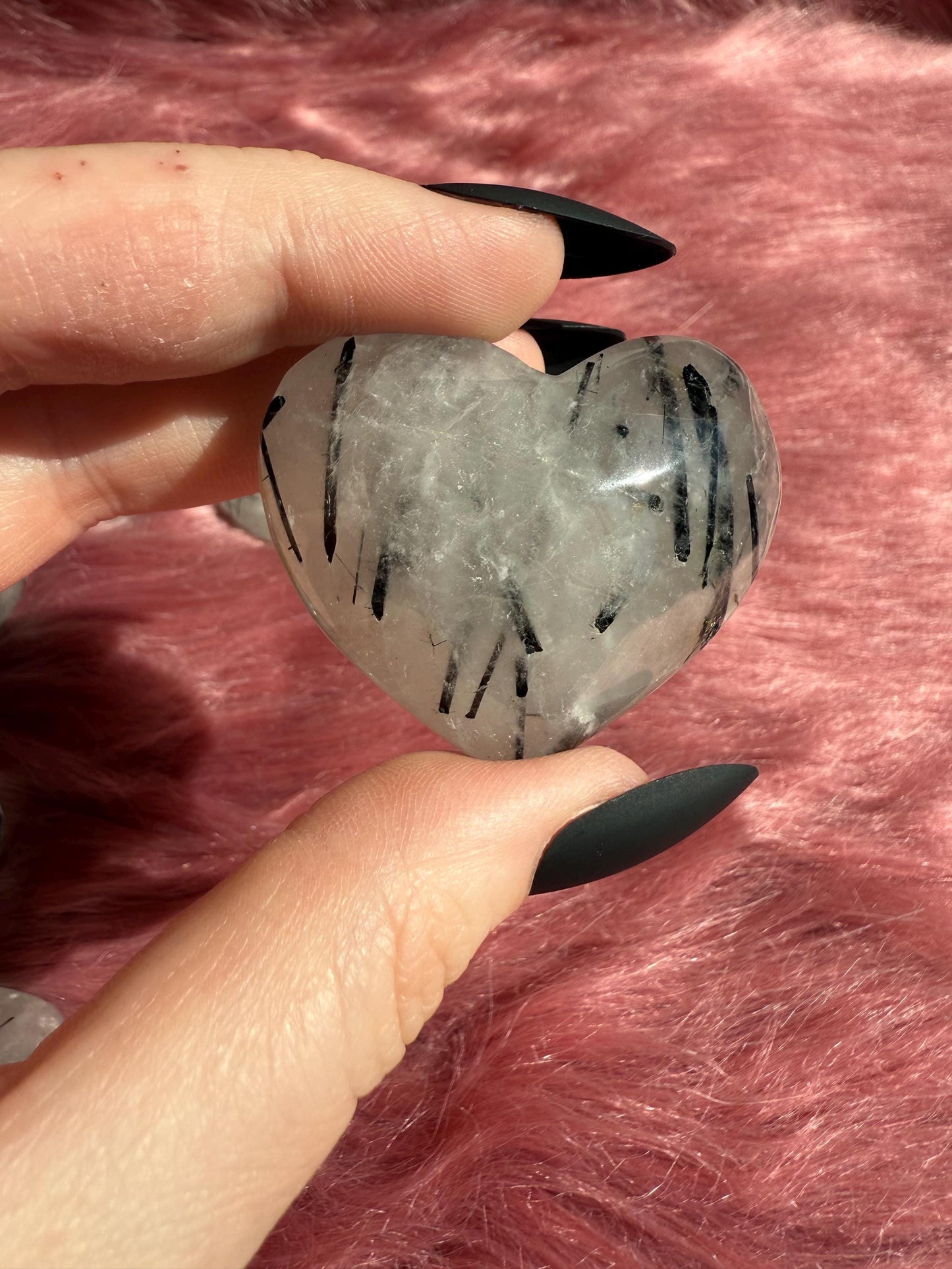 ONE (1) Stunning Medium Tourmaline Quartz Heart - Intuitively Selected