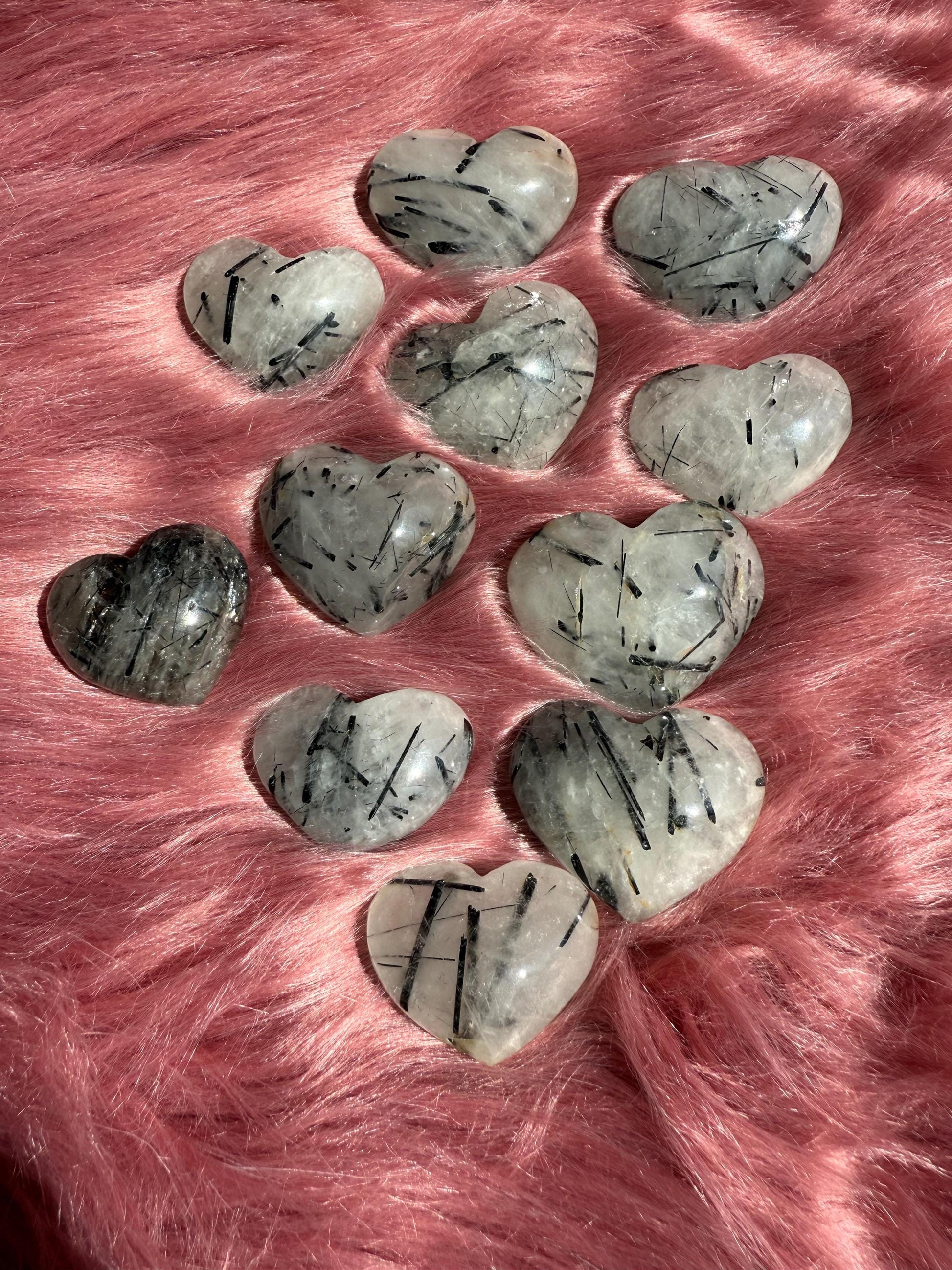 ONE (1) Stunning Medium Tourmaline Quartz Heart - Intuitively Selected