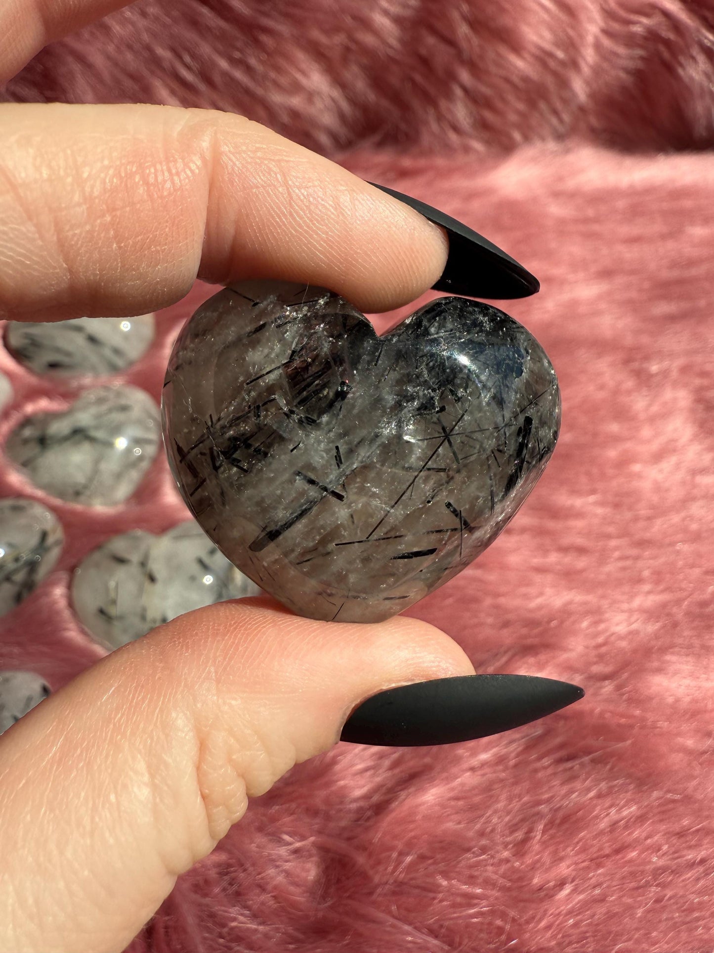ONE (1) Stunning Medium Tourmaline Quartz Heart - Intuitively Selected