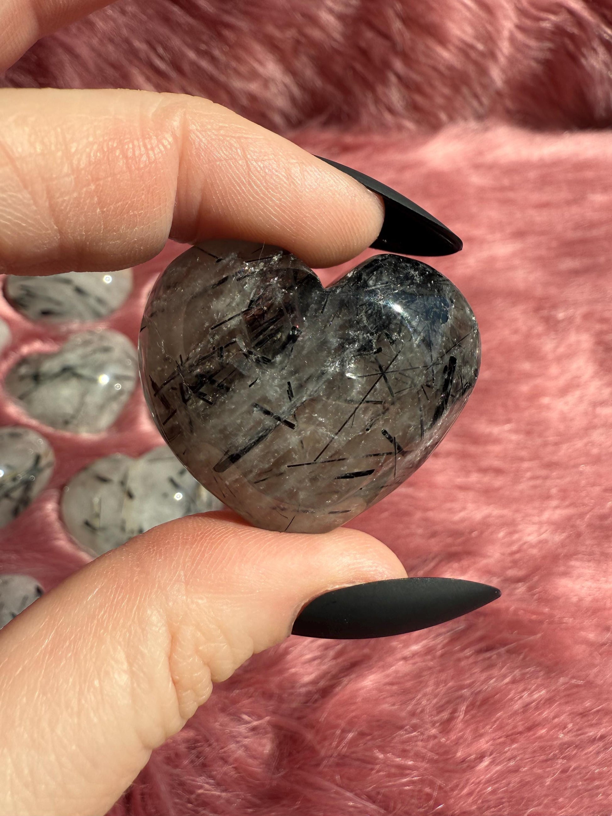 ONE (1) Stunning Medium Tourmaline Quartz Heart - Intuitively Selected