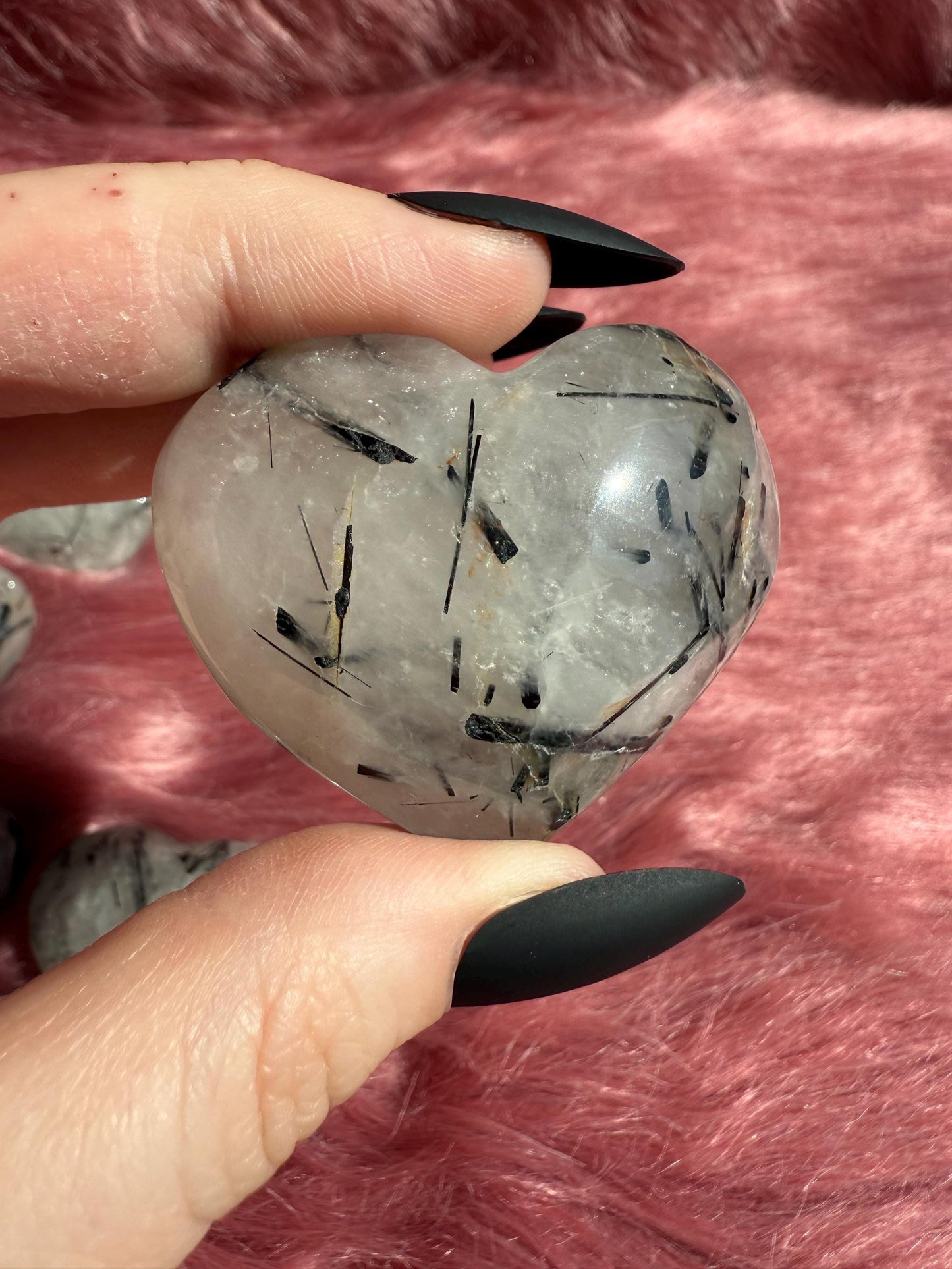 ONE (1) Stunning Medium Tourmaline Quartz Heart - Intuitively Selected