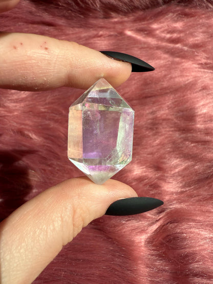 ONE (1) Stunning Aura Quartz DT (Double Terminated) Point - Intuitively Selected