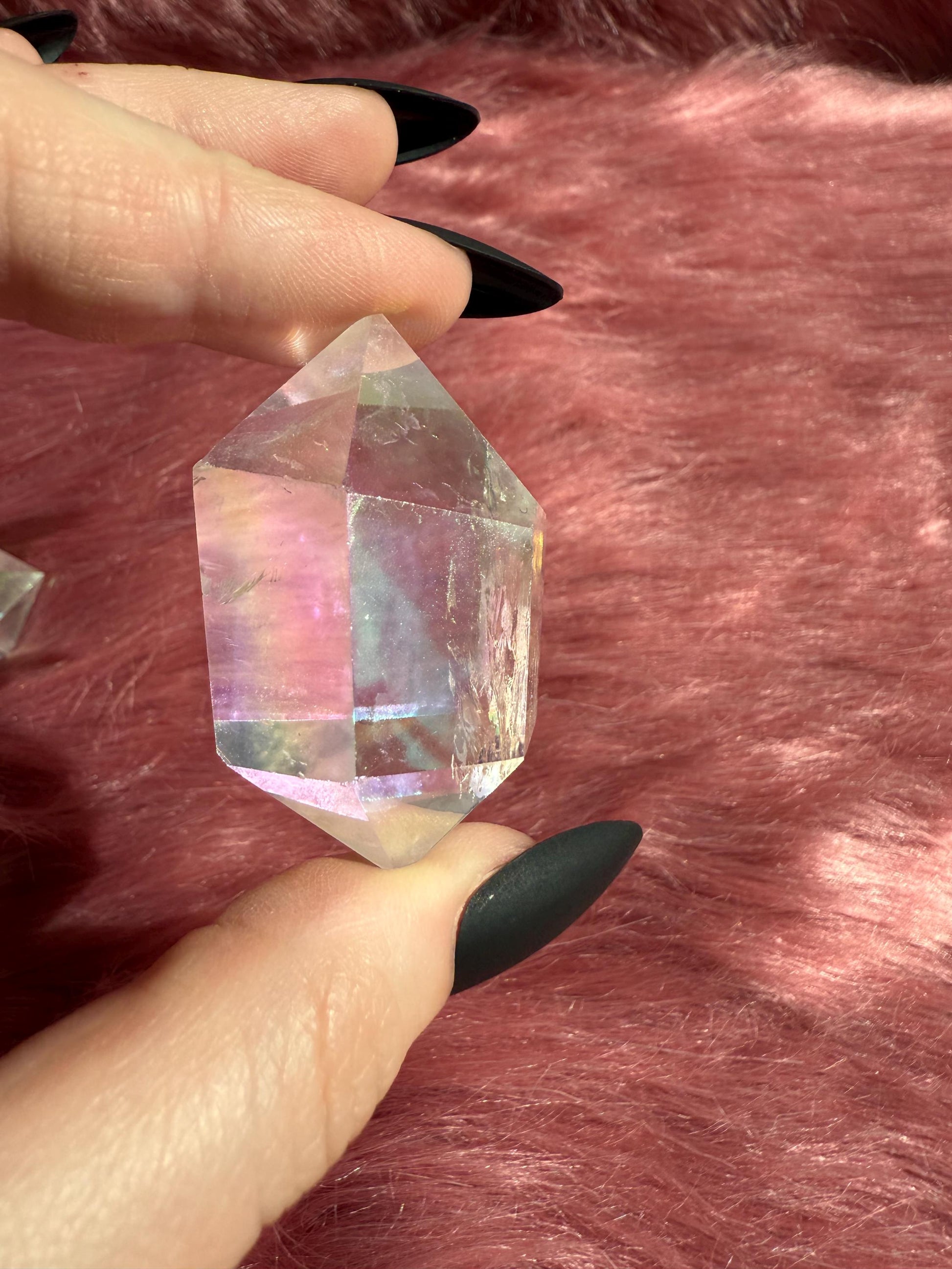 ONE (1) Stunning Aura Quartz DT (Double Terminated) Point - Intuitively Selected