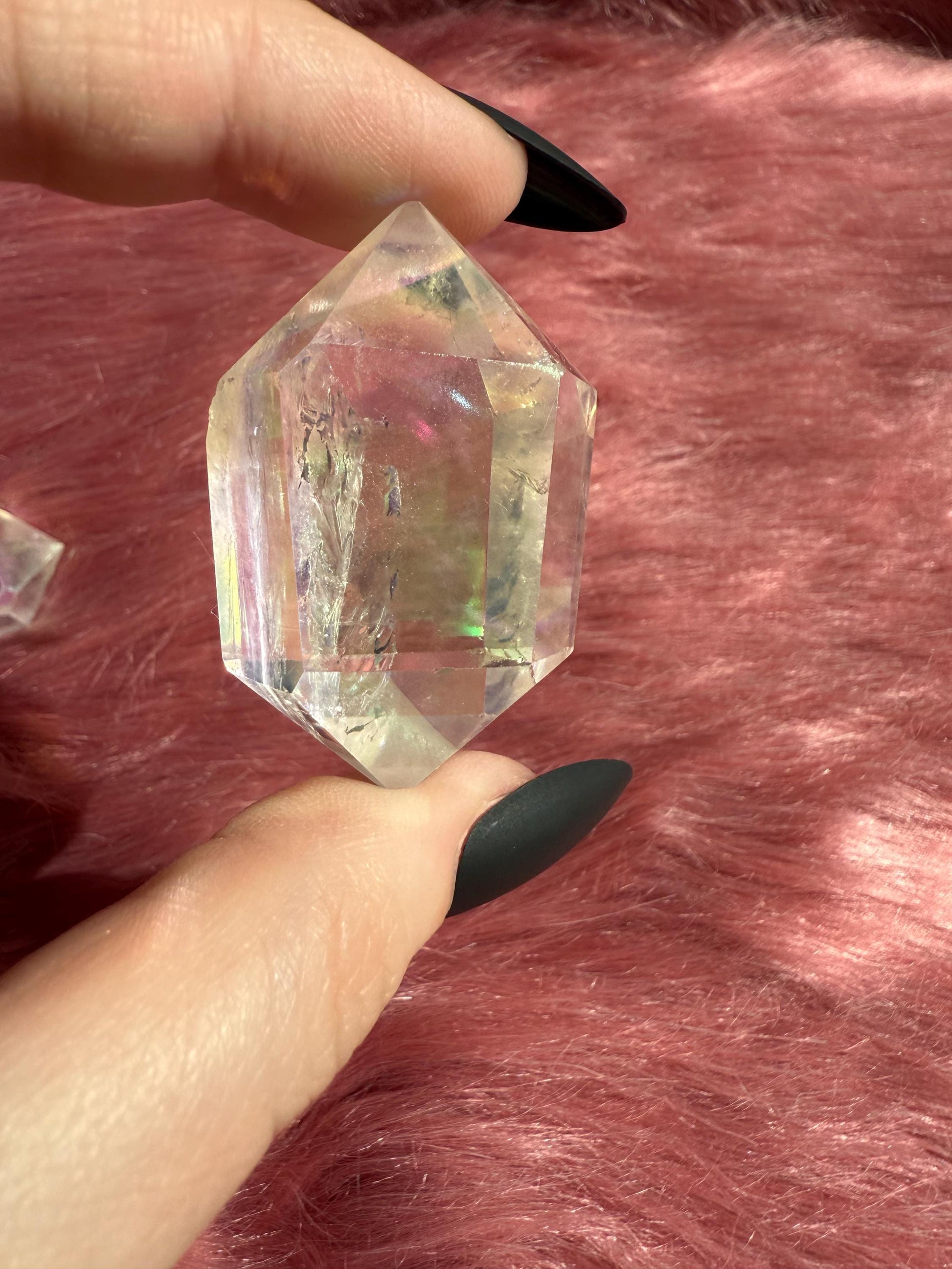ONE (1) Stunning Aura Quartz DT (Double Terminated) Point - Intuitively Selected