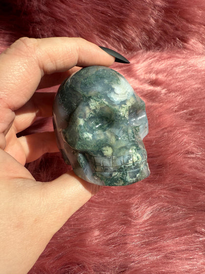 Stunning High Quality Moss Agate Skull E
