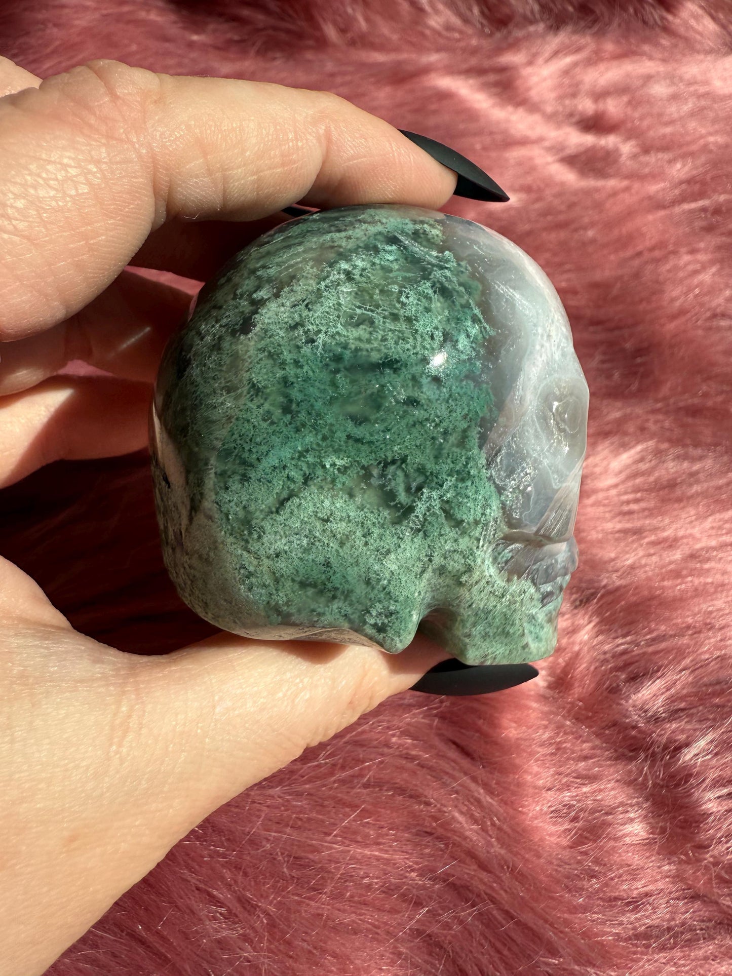 Stunning High Quality Moss Agate Skull G
