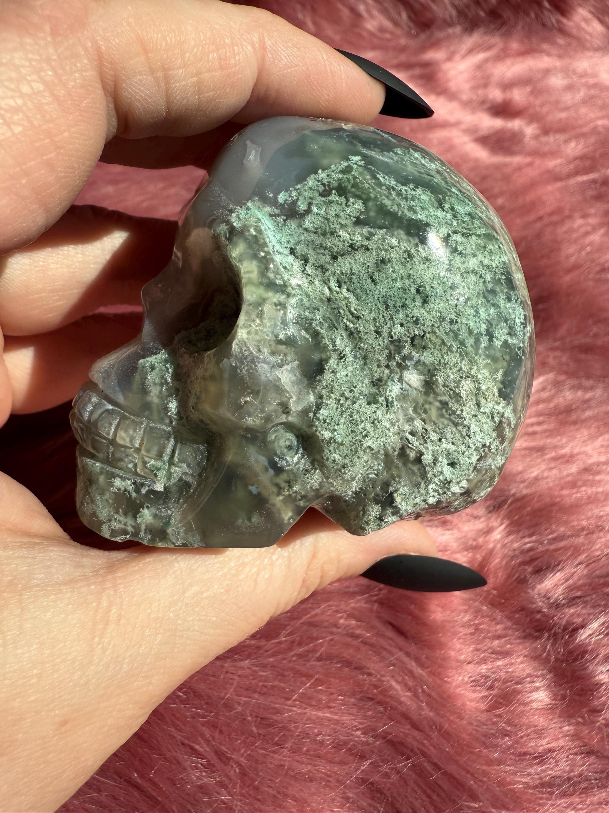 Stunning High Quality Moss Agate Skull G