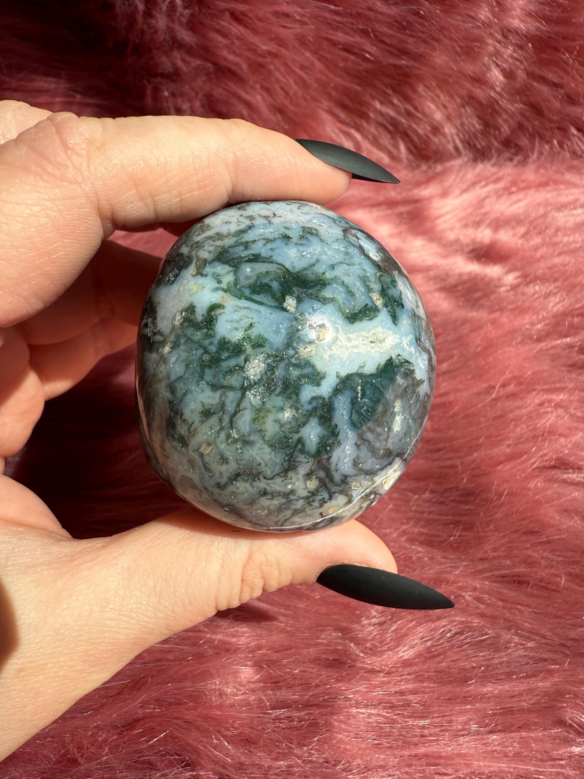 Stunning High Quality Moss Agate Skull C