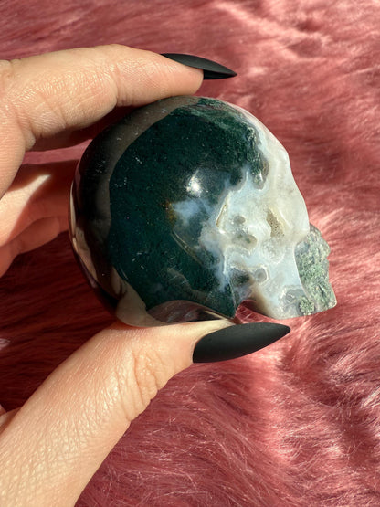 Stunning High Quality Moss Agate Skull B