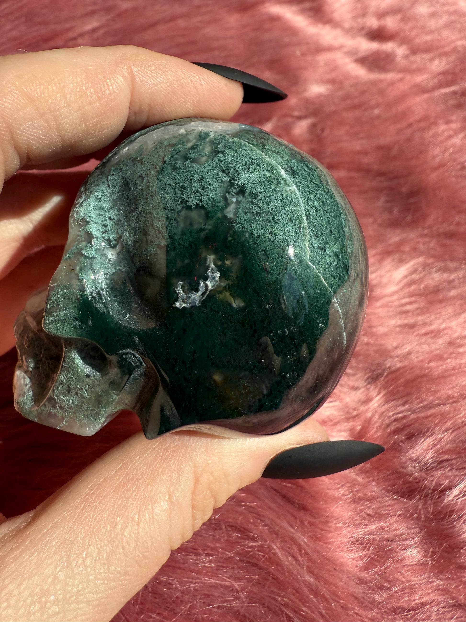 Stunning High Quality Moss Agate Skull B