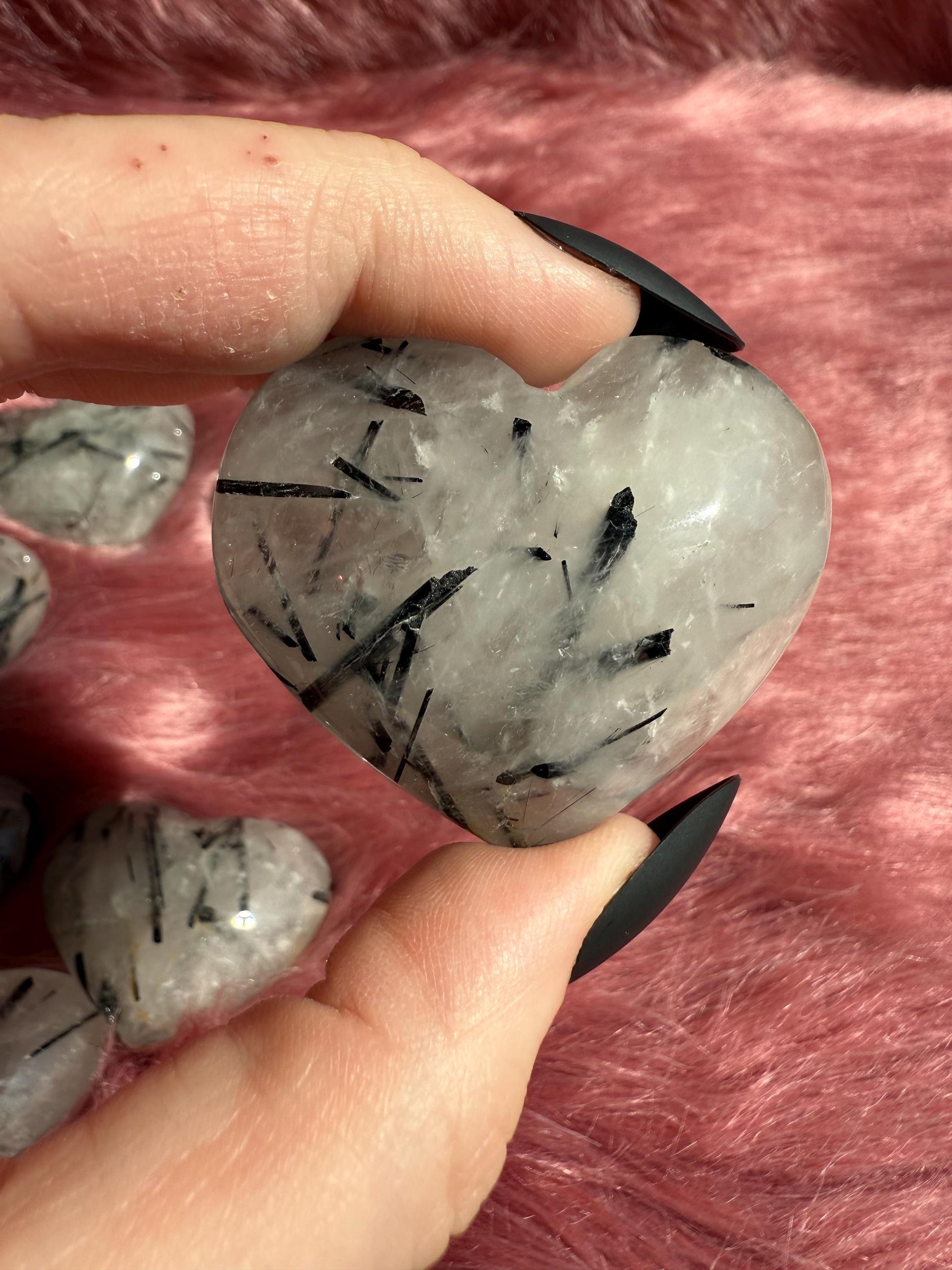 ONE (1) Stunning Medium Tourmaline Quartz Heart - Intuitively Selected